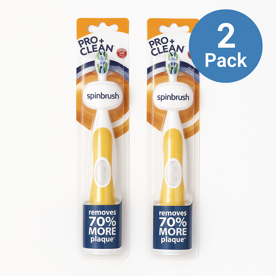 Spinbrush Pro Clean Battery Toothbrush 2 Pack New