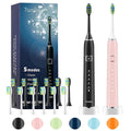 7AM2M Electric Toothbrush Set | 2-Pack for Kids & Adults, 12 Heads, 5 Modes